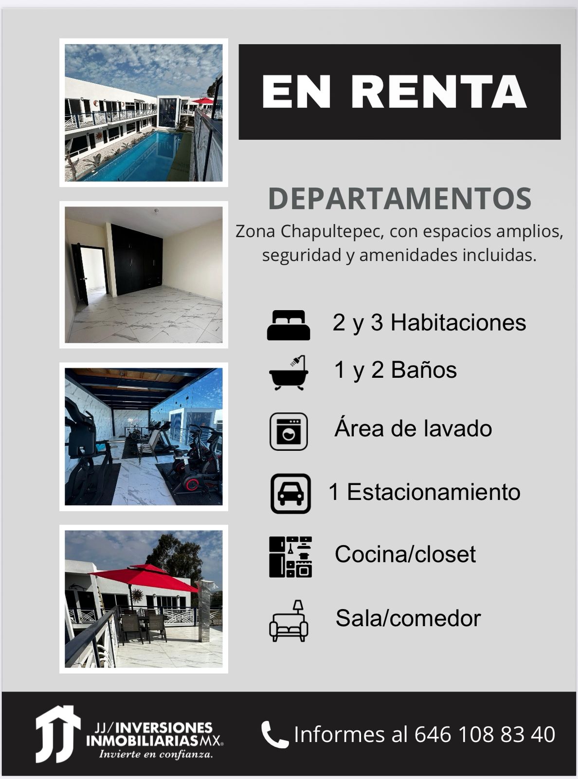 DEPARTAMENTOS EN RENTA EN ZONA CHAPULTEPEC PÓRTICOS